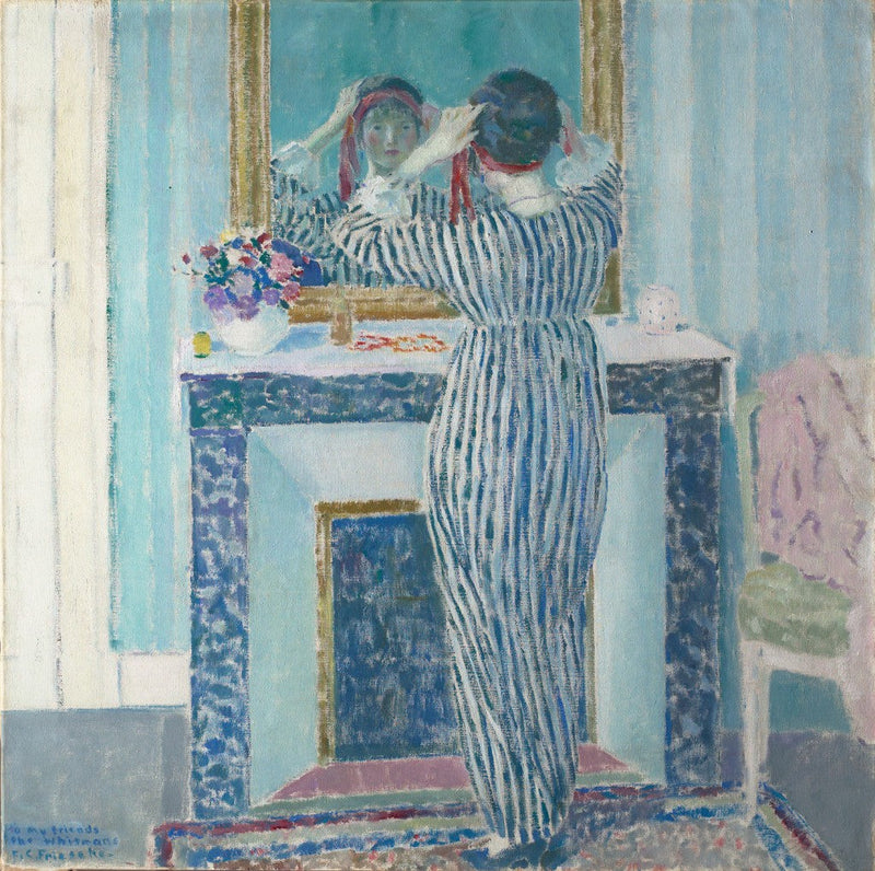 Blåt interiør: Giverny (Den røde bånd) - Frederick Carl Frieseke