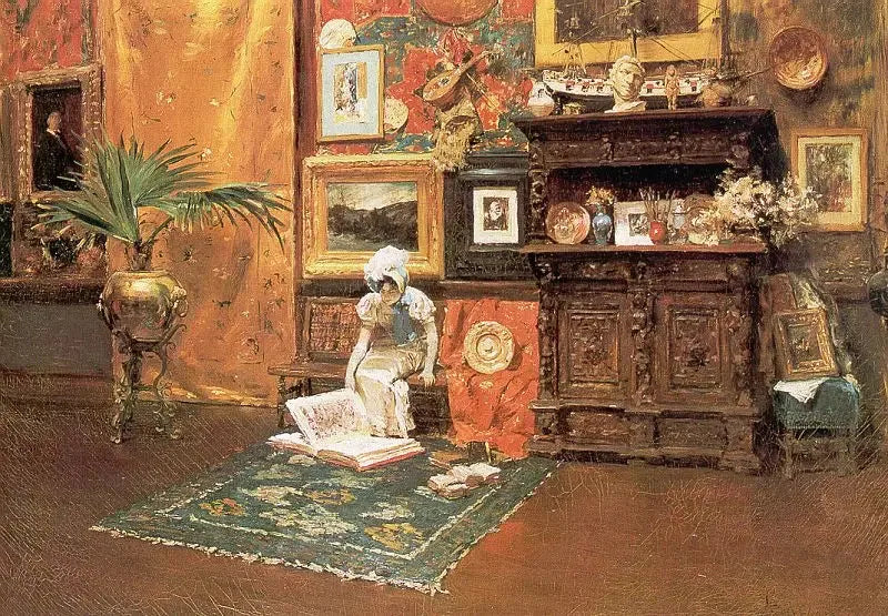 Interiør af værksted - William Merritt Chase