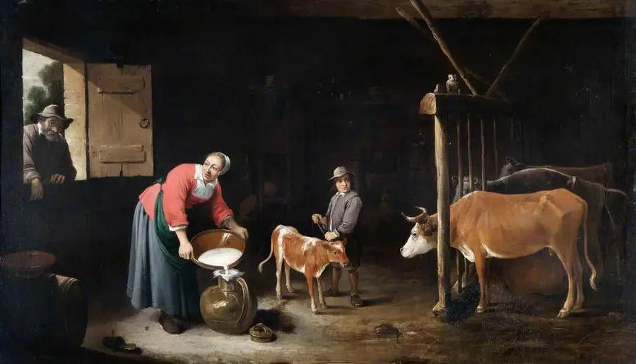 Indendørs af en stald - David Teniers den Yngre