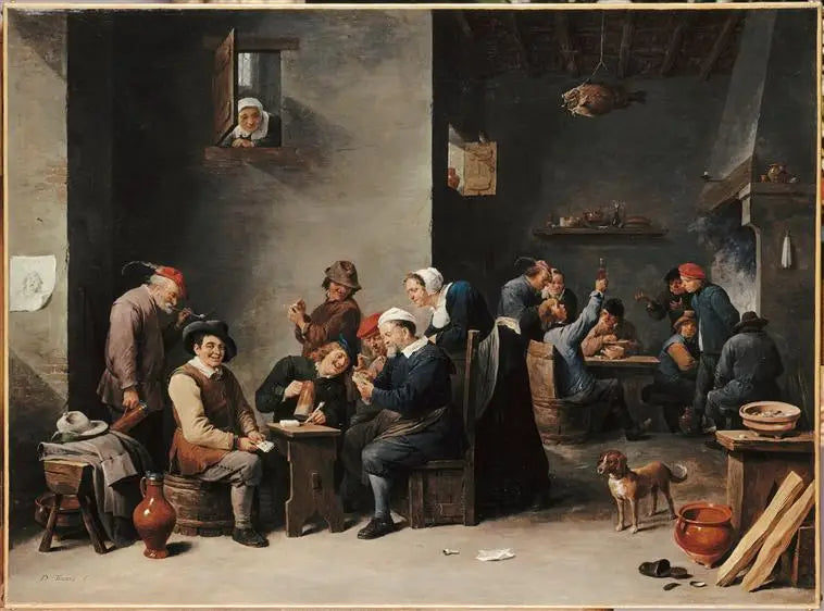 Interiør af kabaret. Kortspillet - David Teniers le Jeune