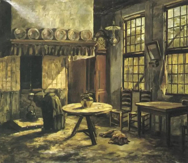 Indretningsbillede af en gård med pejs i Achterhoek - Piet Mondrian