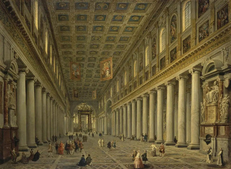 Interiør af basilikaen Santa Maria Maggiore i Rom - Giovanni Paolo Panini