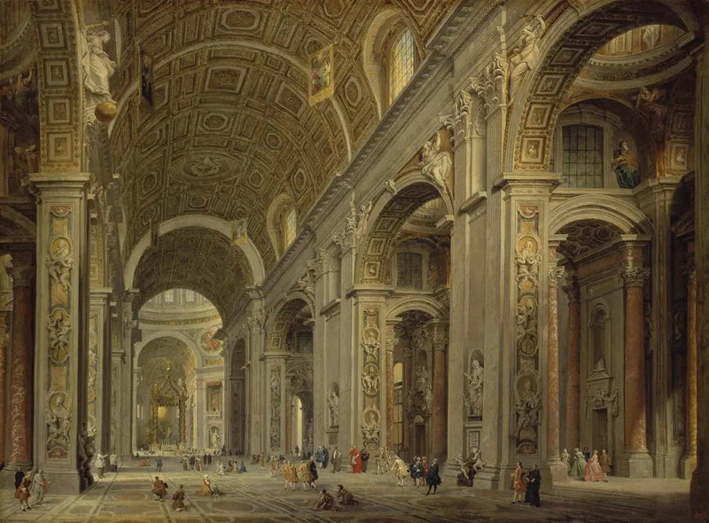 Interiør af Peterskirken i Rom - Giovanni Paolo Panini