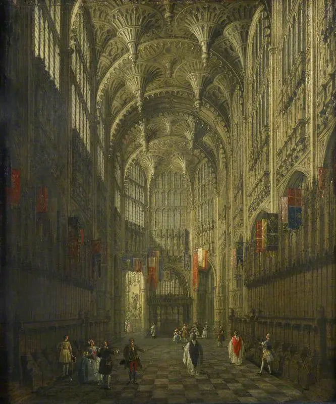 Interiør af kapellet Henri VII, Westminster-kloster - Canaletto