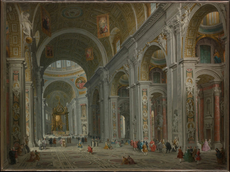 Interiør af Sankt Peter, Rom - Giovanni Paolo Panini