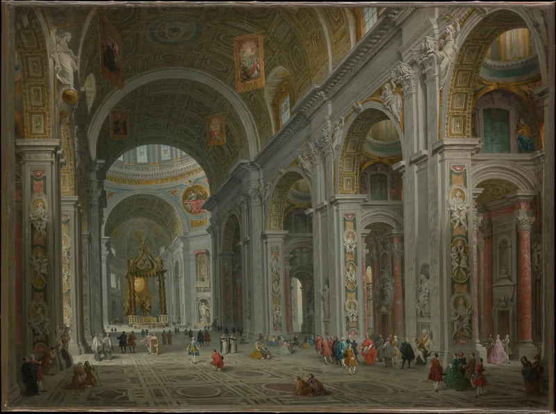 Interiør af Sankt Peter, Rom - Giovanni Paolo Panini