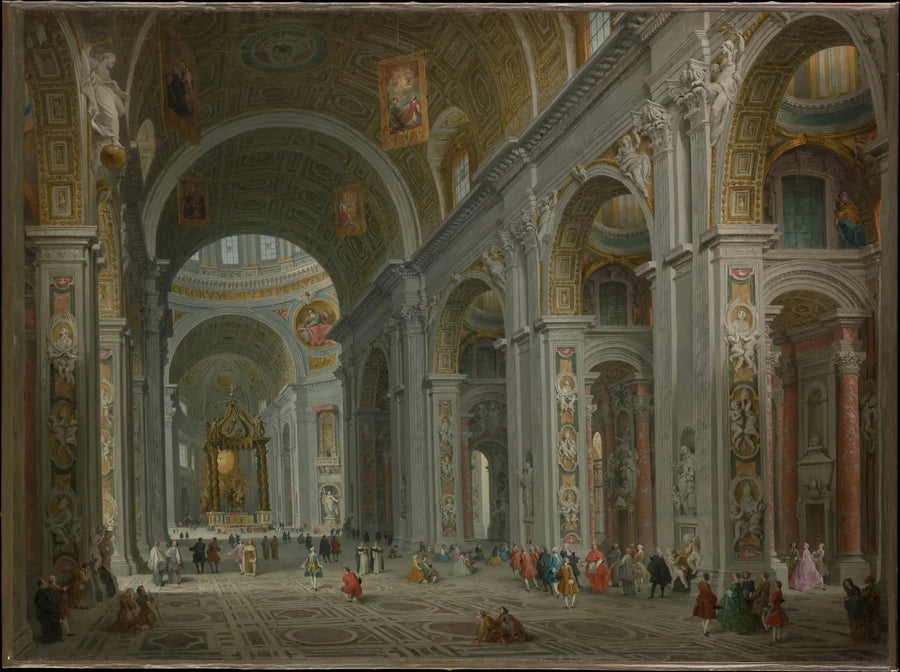 Interiør af Sankt Peter, Rom - Giovanni Paolo Panini