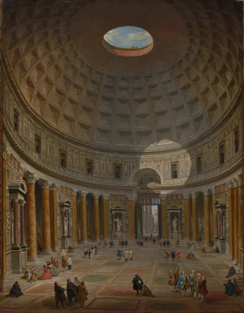 Interiør af Pantheon, Rom - Giovanni Paolo Panini