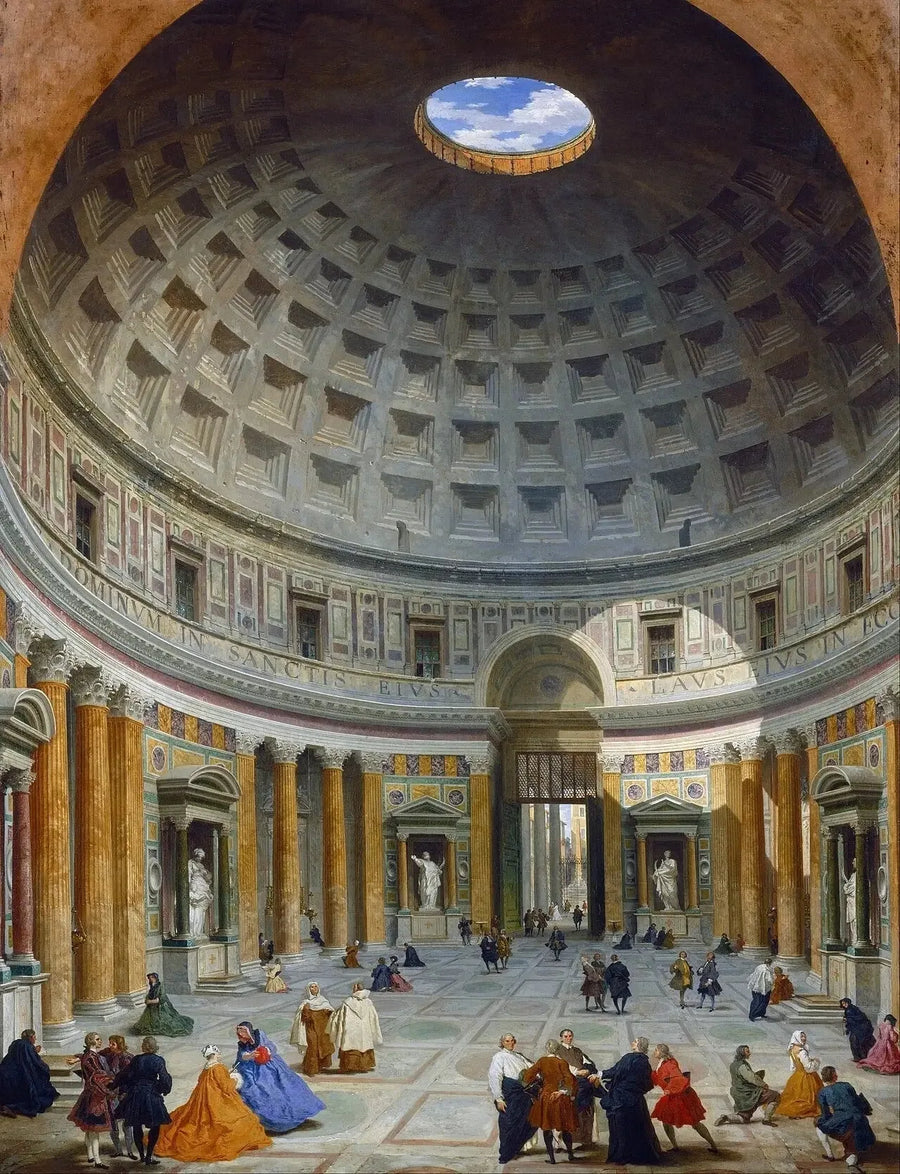 Interiør af Pantheon, Rom - Giovanni Paolo Panini
