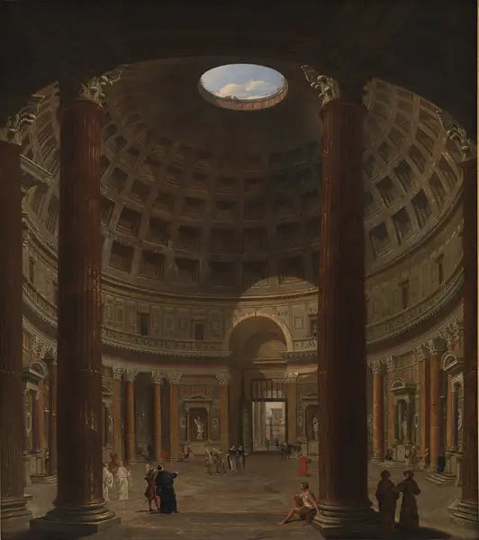 Interiør af Pantheon, Rom - Giovanni Paolo Panini