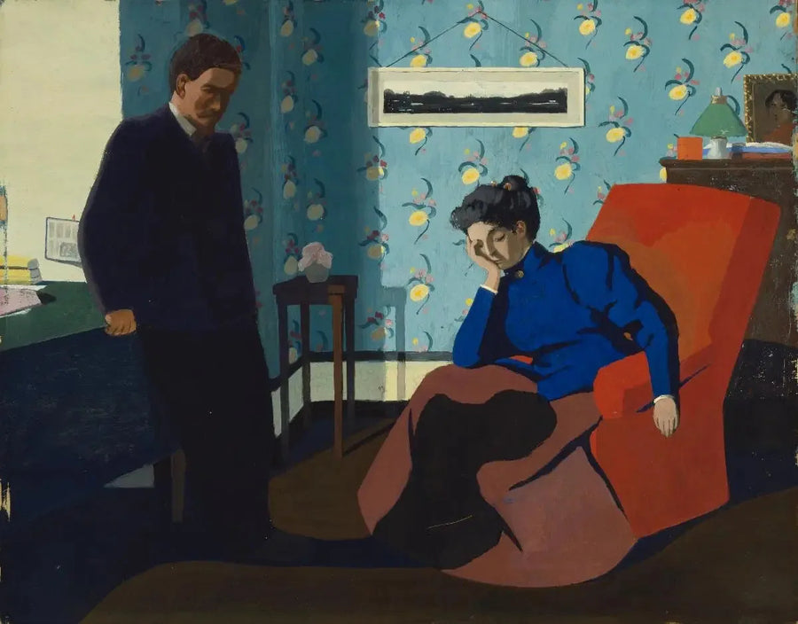 Interior, rød lænestol og figurer - Félix Vallotton
