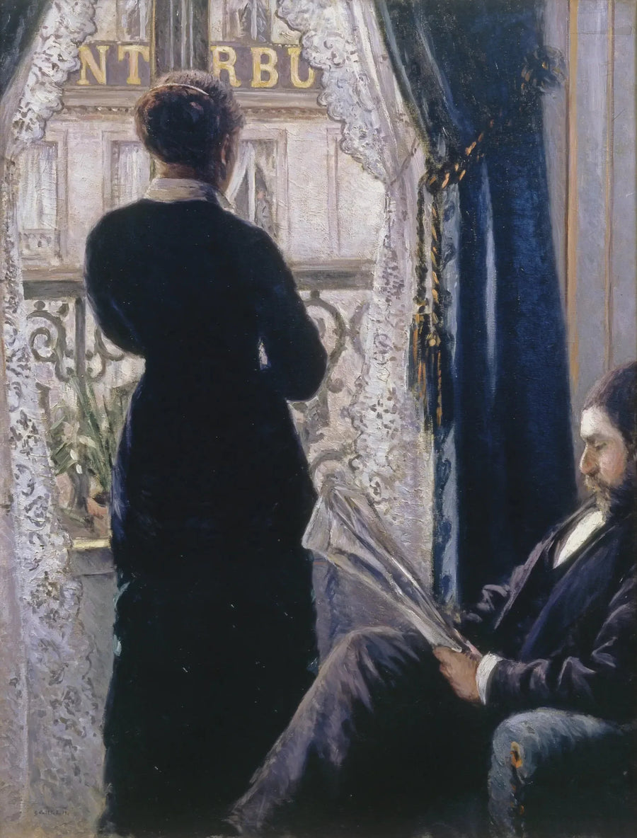 Indretning, kvinde ved vinduet - Gustave Caillebotte