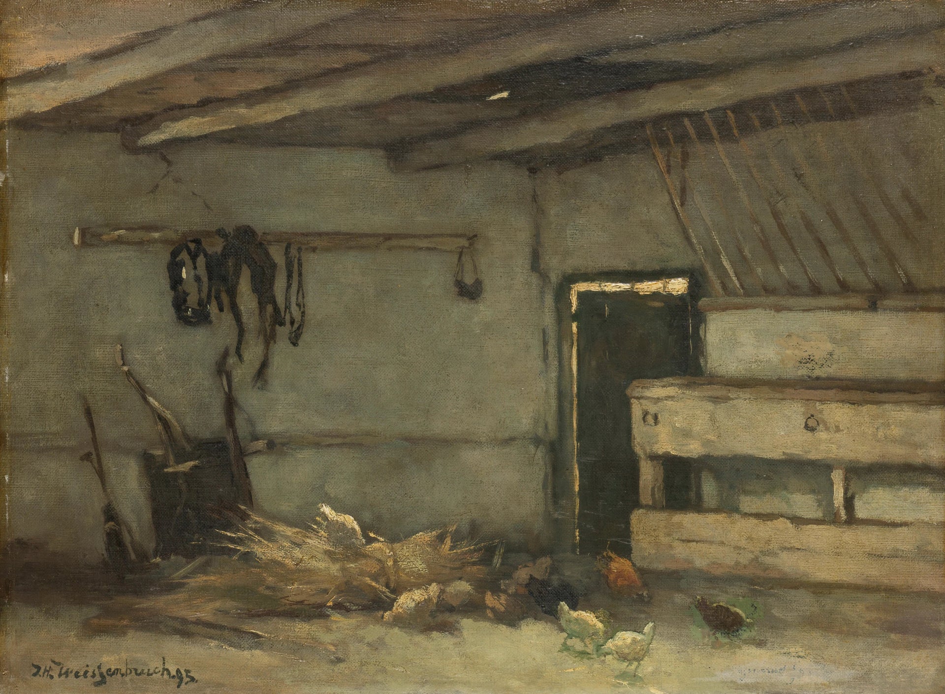 Intérieur de la grange - Johan Hendrik Weissenbruch