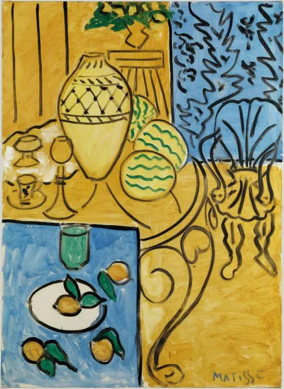 Gul og blå indretning - Henri Matisse