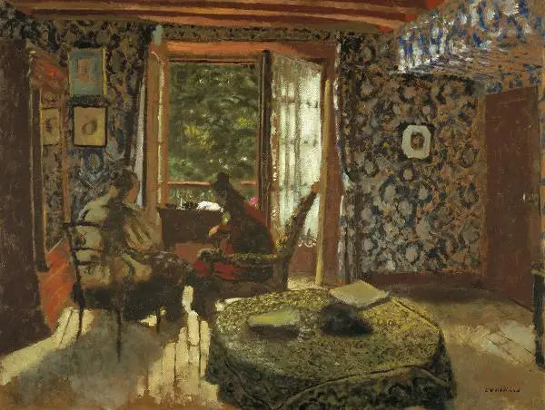 Indre. Madame Vuillard og bedstemor Roussel ved Étang-la-Ville - Édouard Vuillard