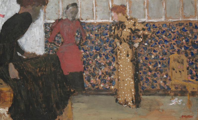 Indretningsdetaljer, tre kvinder i samtale - Édouard Vuillard