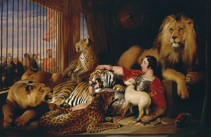 Isaac van Amburgh og hans dyr - Edwin Henry Landseer