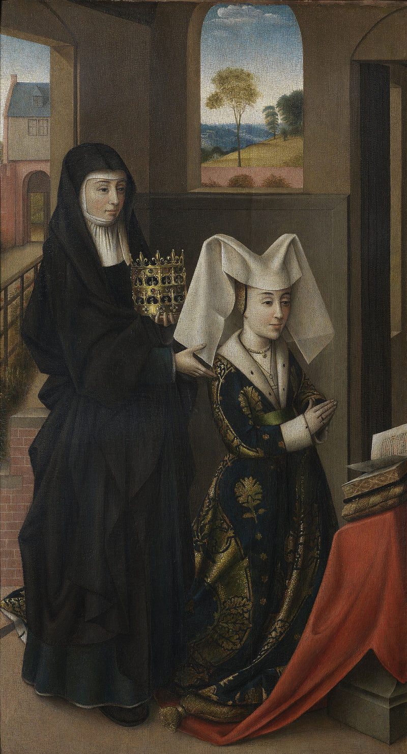 Isabelle de Portugal med hellige Elisabeth - Petrus Christus