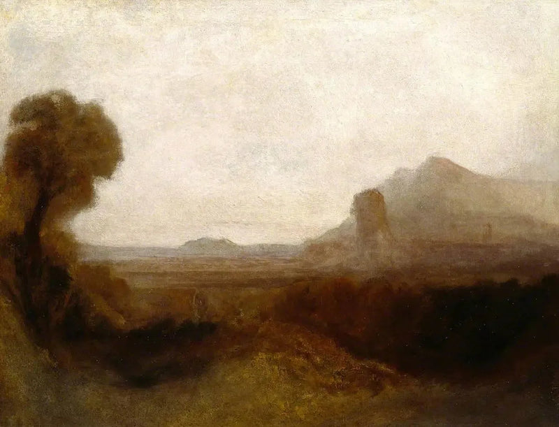 Italiensk Landskab med et Tårn - J. M. W. Turner