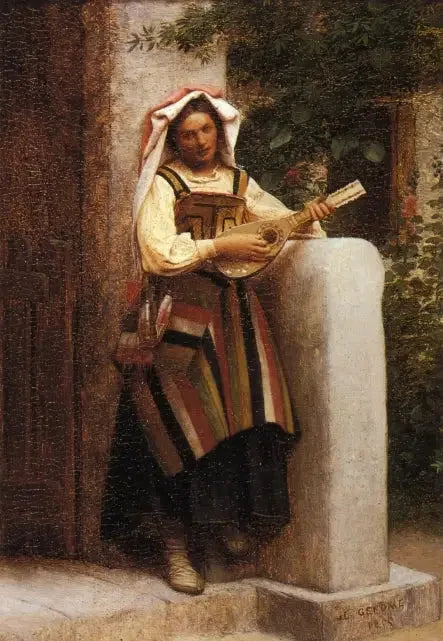 Italiener, der spiller mandolin - Jean-Léon Gérôme