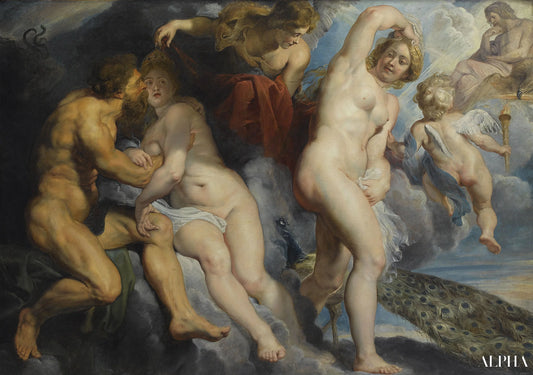 'Ixion, konge af Lapitherne, bedraget af Juno, som han ønskede at forføre - Peter Paul Rubens - Reproduktioner af malerier og højkvalitets malerier'