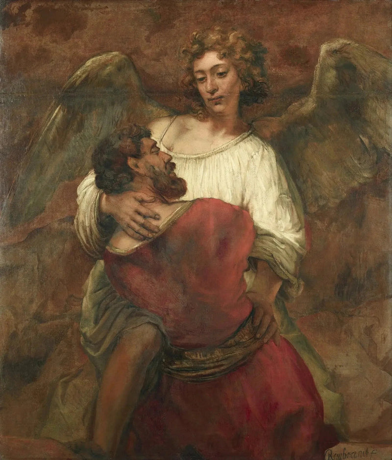 Kampen mellem Jakob og Englen - Rembrandt