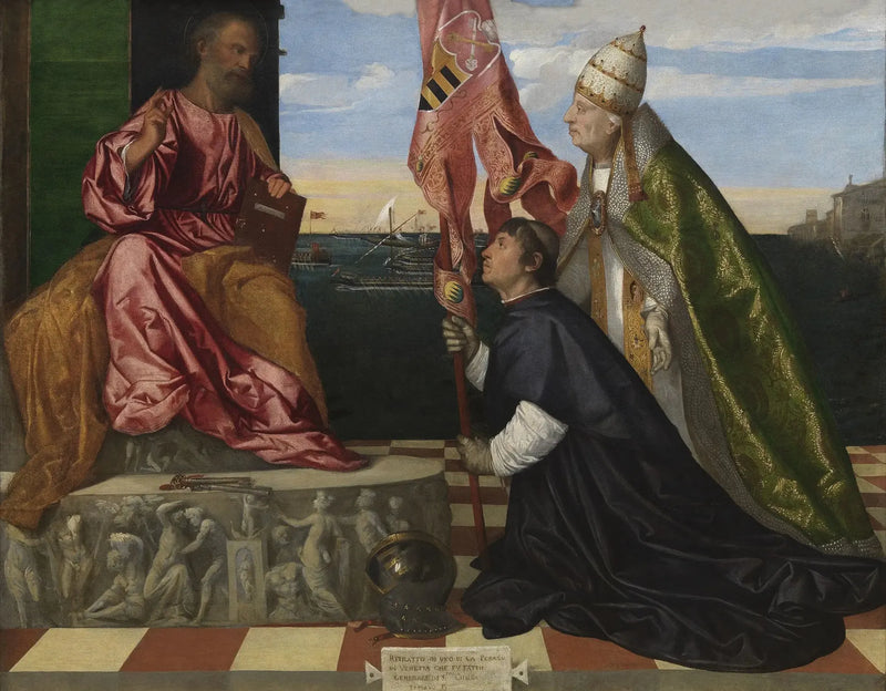 Jacopo Pesaro præsenterer paven Alexandre VI i Sankt Peter - Titian