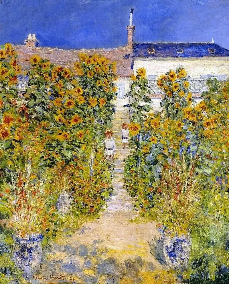 Kunstnerens Have i Vétheuil W684 - Claude Monet