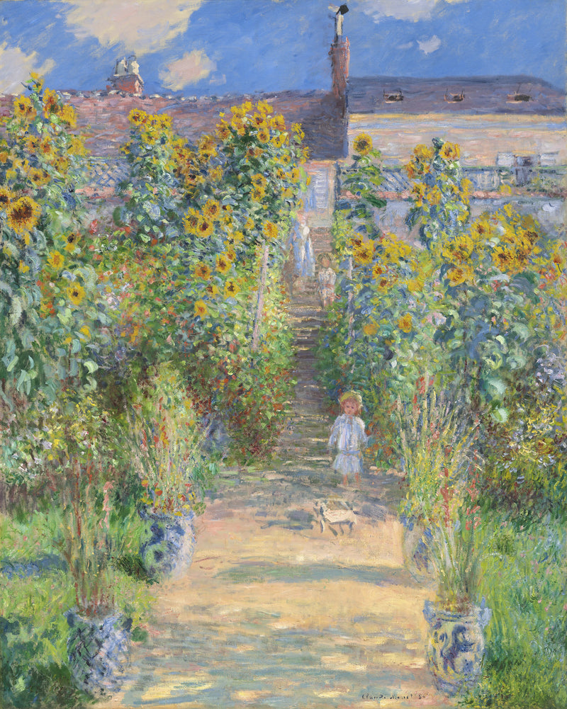 Kunstnerens Have i Vétheuil W685 - Claude Monet