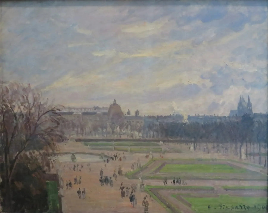 Tuilerihaven, overskyet og lysende vejr - Camille Pissarro