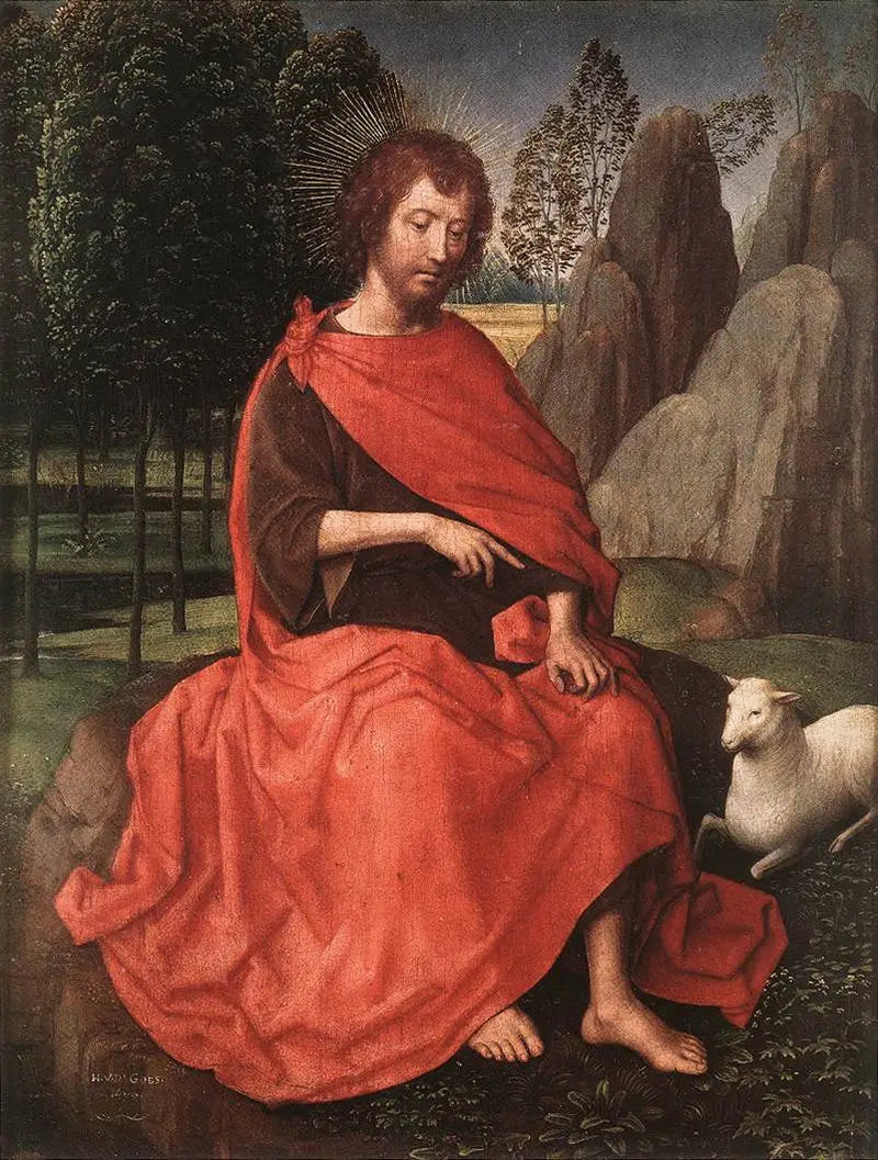 Jean de Baptiste (forside) ; et kranium (bagside) - Hans Memling