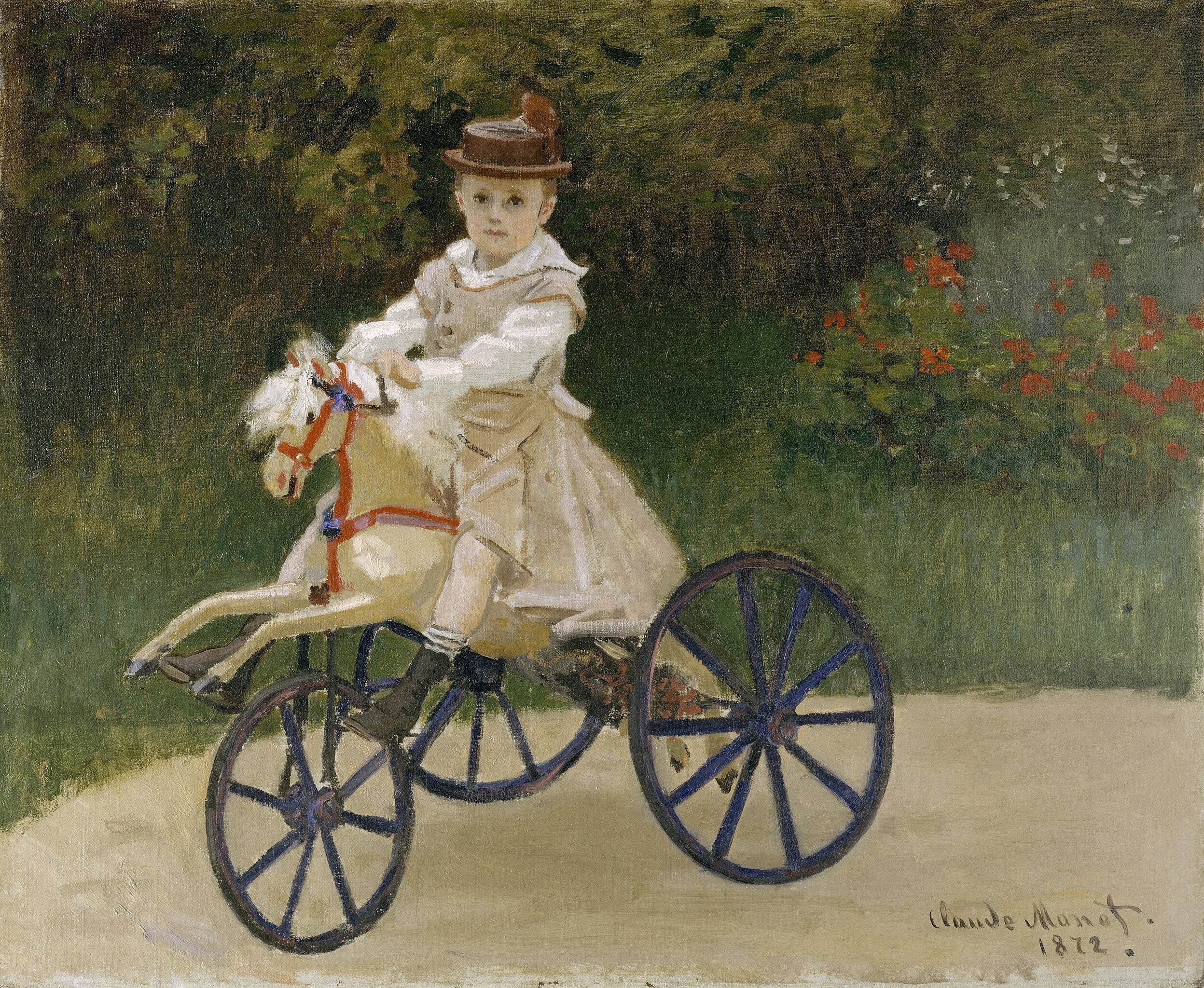 Jean Monet (1867-1913) på sin hobbyhest - Claude Monet