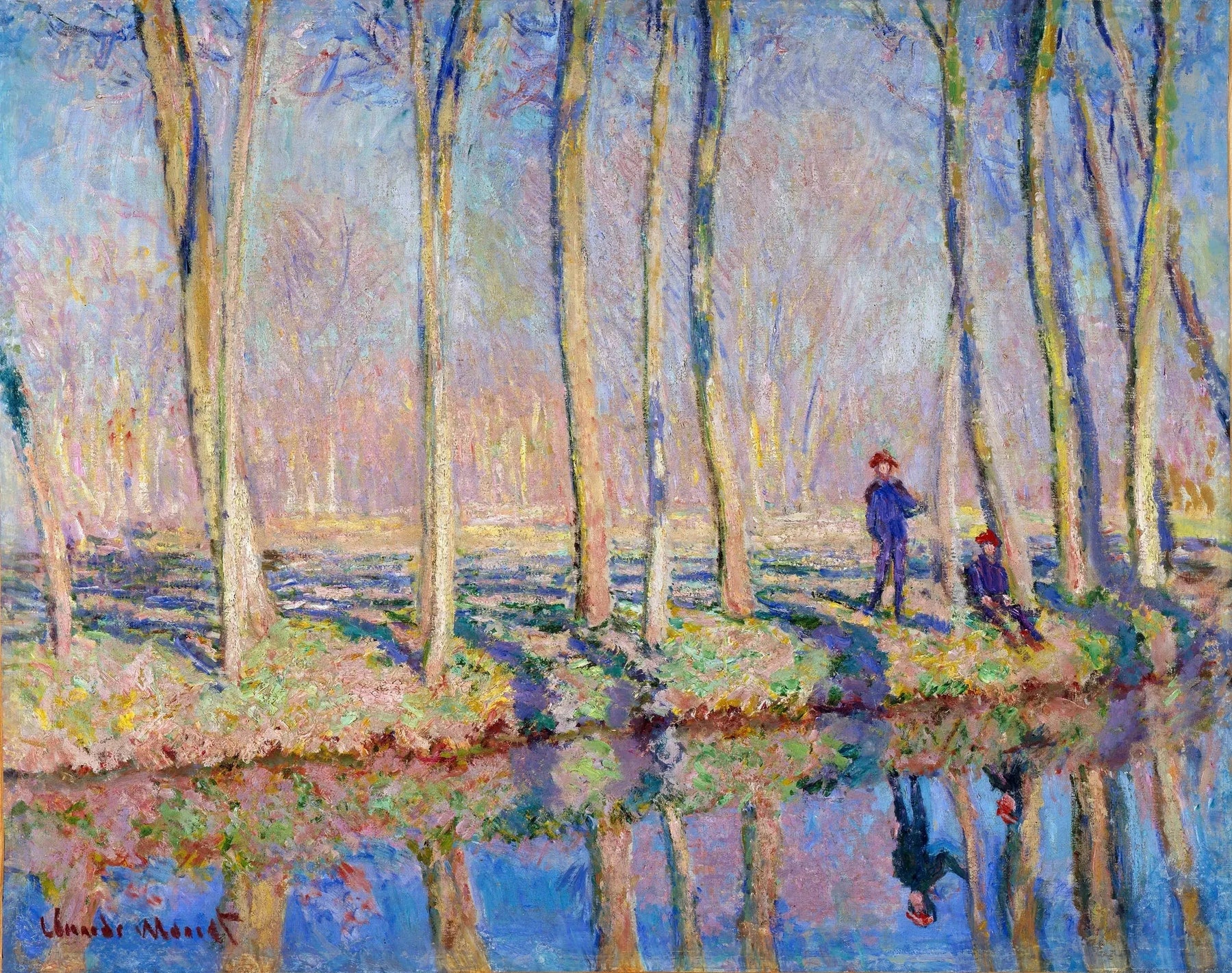 Jean-Pierre Hoschedé et Michel Monet au bord de l’Epte W1127