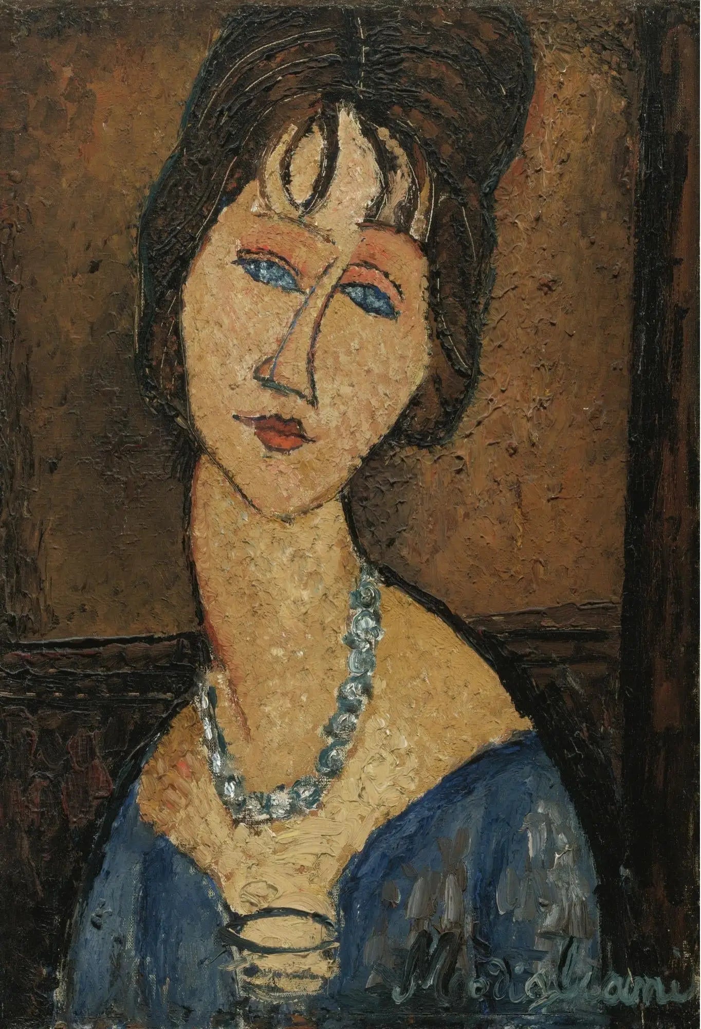 Reproduction du tableau « Jeanne Hébuterne au Collier - Amedeo Modigliani » par Alpha Reproduction en peinture à l’huile