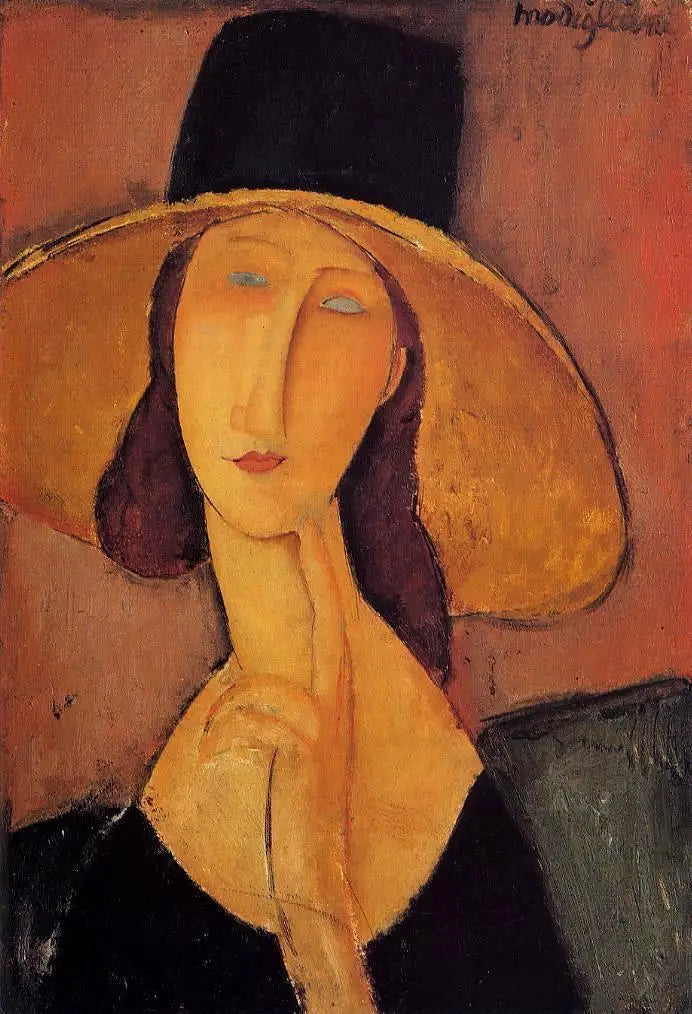 Jeanne Hébuterne med den store hat - Amedeo Modigliani