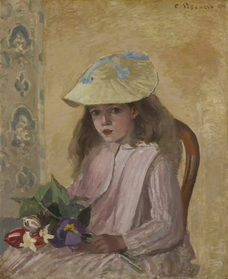 Jeanne Pisarro kaldet Minette med buket - Camille Pissarro