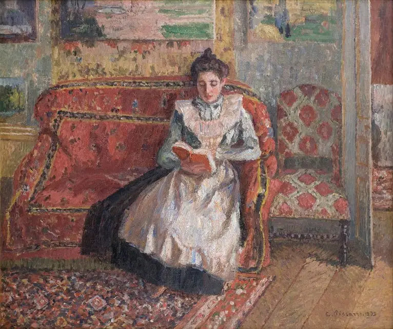 Jeanne Pissarro kaldet Cocotte, læser - Camille Pissarro