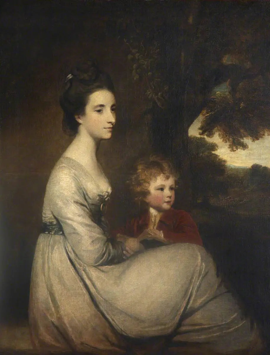 Jemima, marquise Cornwallis et son fils (plus tard Lord Brome) - Joshua Reynolds image 1 copie de tableau peinte à la main