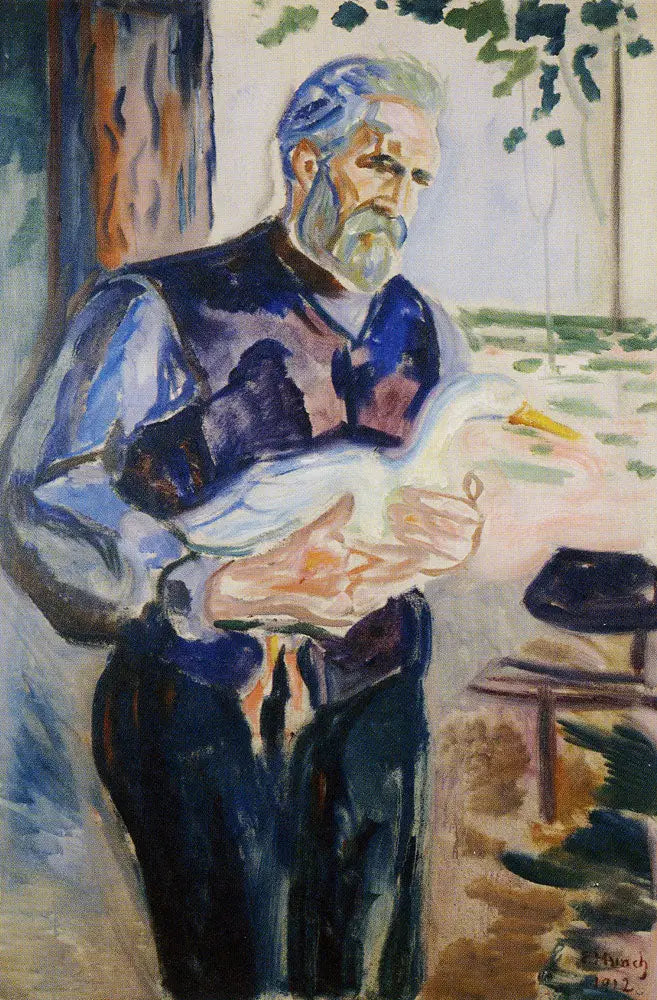 Reproduction du tableau « Jensen avec un canard - Edvard Munch » par Alpha Reproduction en peinture à l’huile