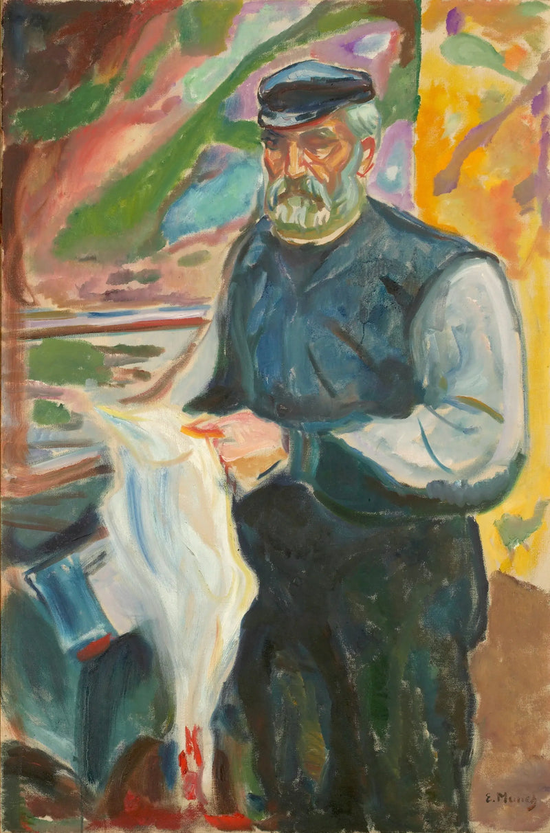 Jensen med en død and - Edvard Munch