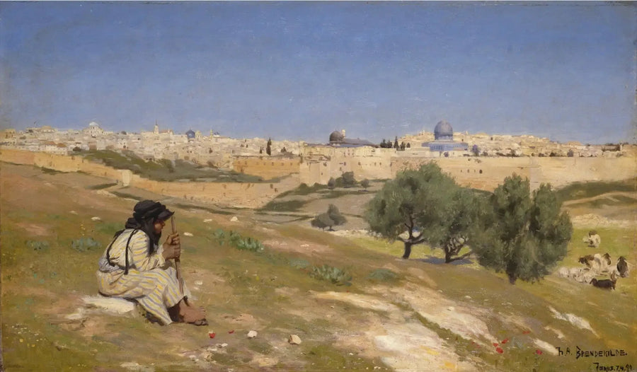 Jerusalem set fra sydøst - H. A. Brendekilde