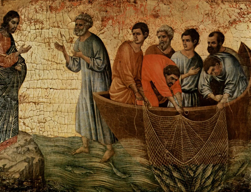 Jesus optræder på Tiberiassøen - Duccio di Buoninsegna