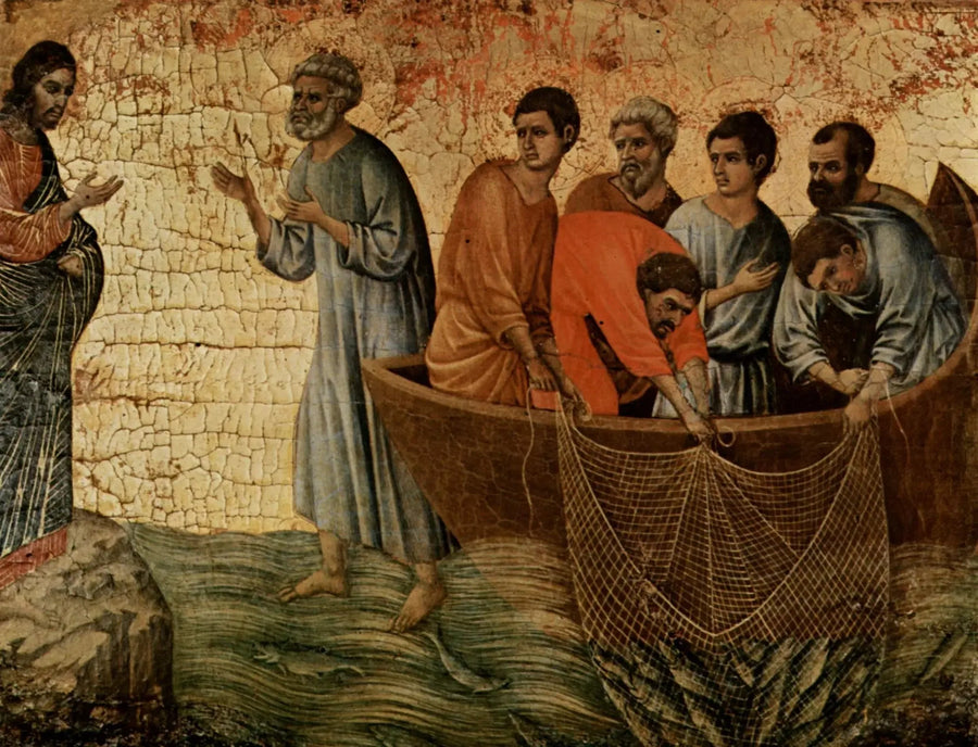 Jesus optræder på Tiberiassøen - Duccio di Buoninsegna