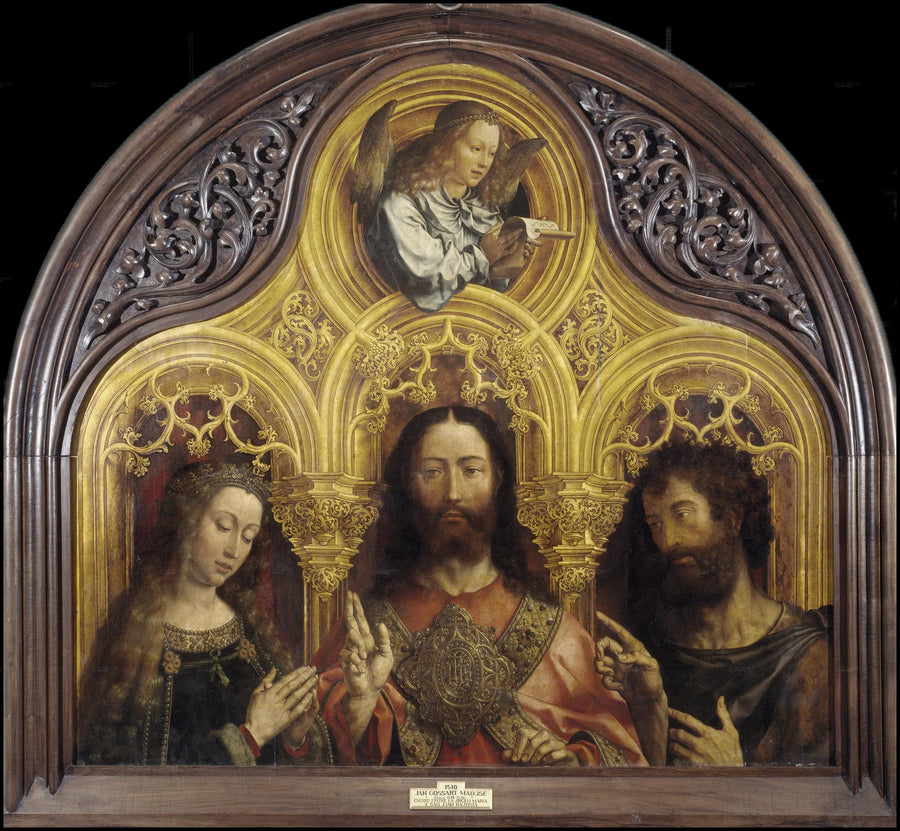 Jesus Kristus mellem Jomfru Maria og Sankt Johannes Døberen - Jan Gossaert