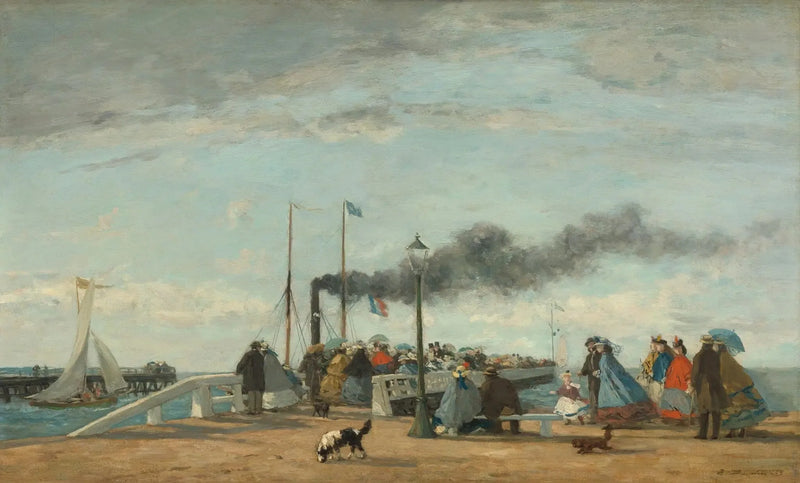 Mole og kaj i Trouville - Eugène Boudin