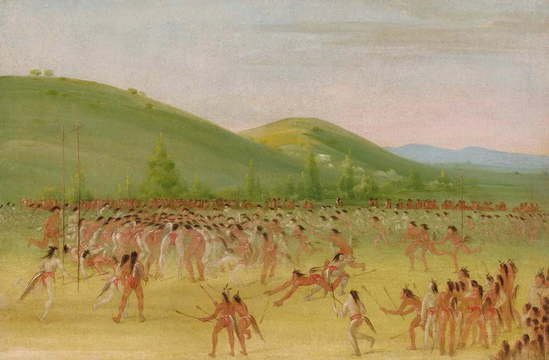 Choctawernes boldspil – Ball Down - George Catlin