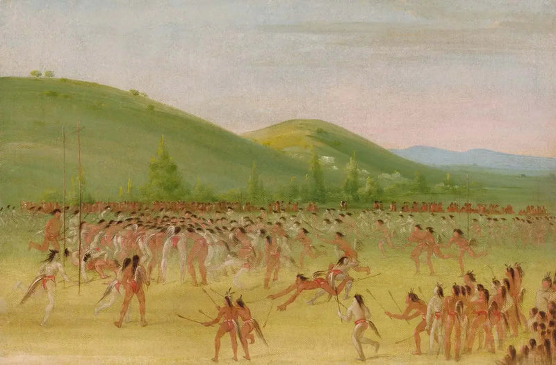 Choctawernes boldspil – Ball Down - George Catlin