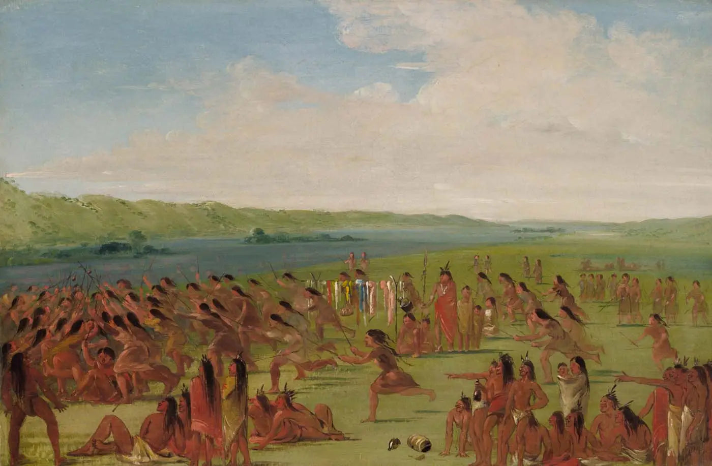 Jeu de balle des femmes Prairie du Chien - George Catlin - Alpha Reproduction
