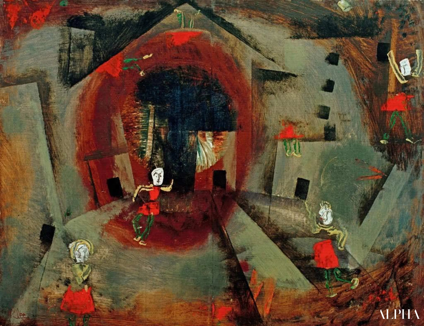 Jeu de danse des Tuniques rouges - Paul klee - Reproductions de tableaux et peintures haut de gamme