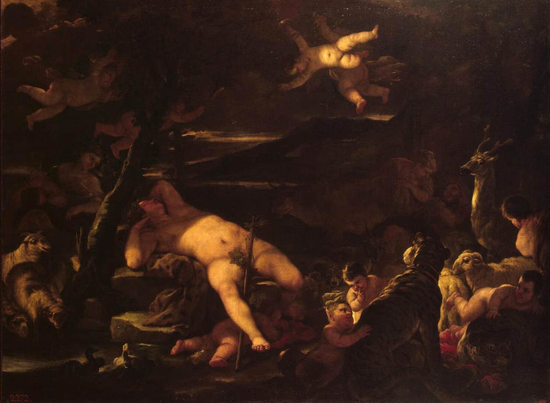 Ung Bacchus sovende - Luca Giordano